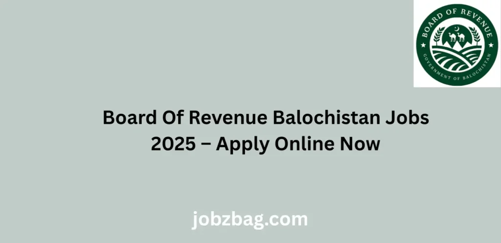 Board Of Revenue Balochistan Jobs 2025 – Apply Online Now